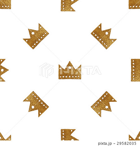 Crown pattern. Hand painted seamless background. 29582035