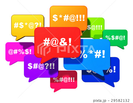 Color speech bubbles with censored swearing words 29582132