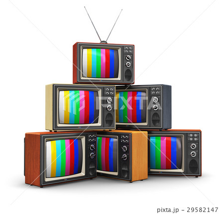 Stack of old color TV 29582147
