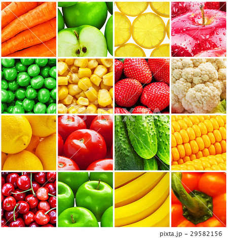 Collage from fresh fruits and vegetables Collage from fresh fruits and vegetables 29582156