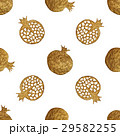 Gold abstract pomegranate pattern. Hand painted. 29582255