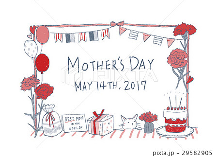 かわいい母の日のイラスト フレーム 文字ありのイラスト素材 29582905 Pixta