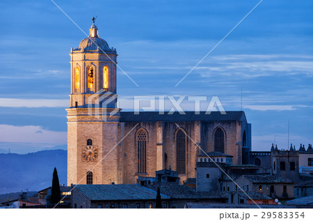 Girona Cathedral at Dusk in Spain 29583354