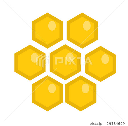 Honey comb icon, flat style. Isolated on white Honey comb icon, flat style. Isolated on white 29584699
