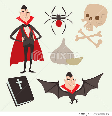 Cartoon dracula vector coffin symbols vampire 29586015