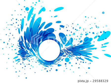 Splashing water with white circle frame 29588329