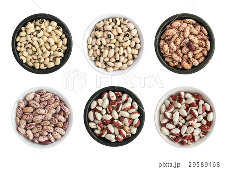Dry White and Pinto Beans in Round Bowls Set Dry White and Pinto Beans in Round Bowls Set 29589468