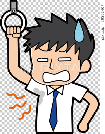脇汗を気にするサラリーマンのイラスト 29591407