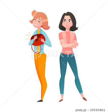 Envy Emotions Girl Woman Cartoon Characters   29593861