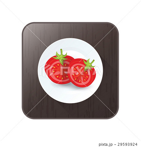 dissect tomato icon vector on button 29593924