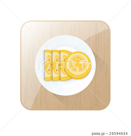 Tomato Yellow Sliced Color icon and button 29594034