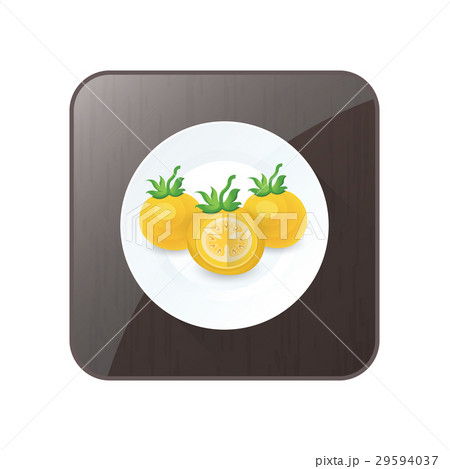 Tomato dissect  Yellow Color icon and button 29594037