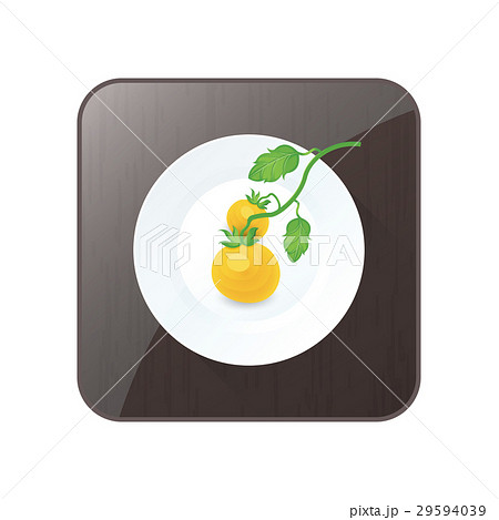 Tomato tree Yellow Color icon and button 29594039