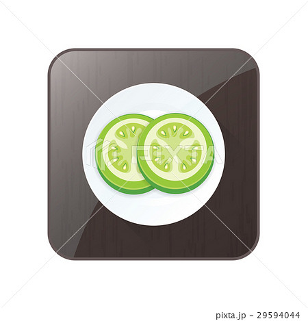 Green Tomato 3D Icon  and button 29594044