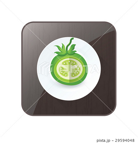 dissect Green Tomato 3D Icon  and button 29594048