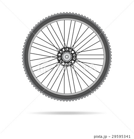 Bicycle wheel with chain ring vector isolated. 29595341