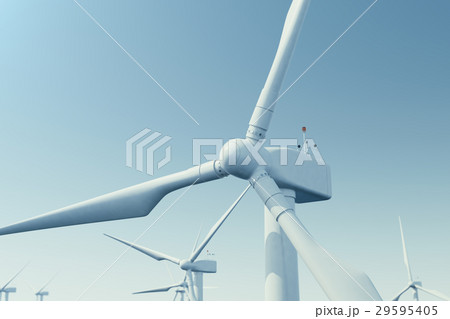 Offshore wind turbine farm in the sea, ocean 29595405