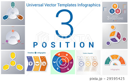 Universal templates set infographics 3 positions Universal templates set infographics 3 positions 29595425