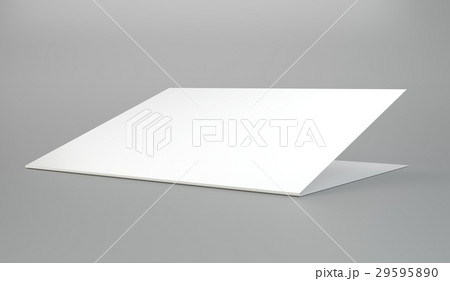 blank folded leaflet white paper. 3d rendering blank folded leaflet white paper. 3d rendering 29595890