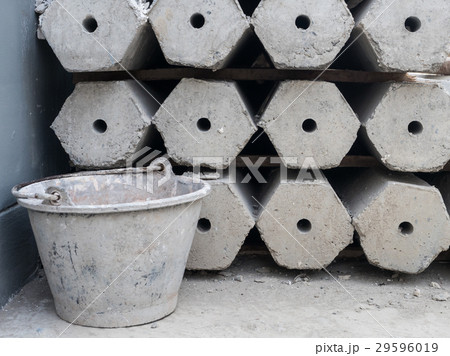 stack of concrete piles stack of concrete piles 29596019