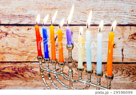 Hanukkah with menorah traditional 29596099