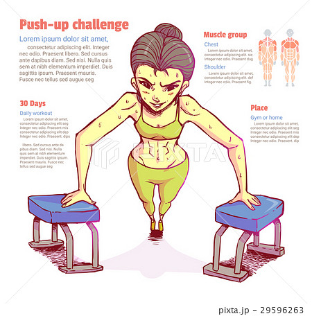 Girl has the exercise by push up. Girl has the exercise by push up. 29596263