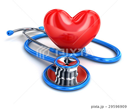 Abstract Red Heart And Stethoscopeのイラスト素材