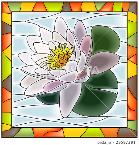 Vector illustration of flower white water lily. 29597291