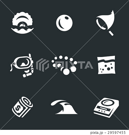 Vector Set of Pearl farm Icons. 29597455