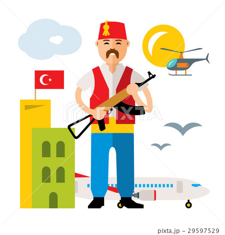 Vector Turkey Airport Security Officer のイラスト素材