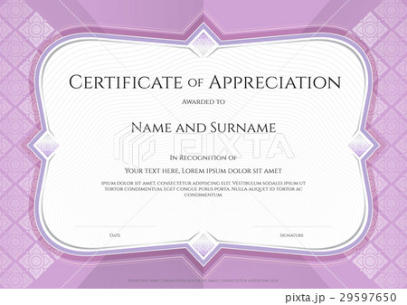 Certificate of appreciation template with Thai art 29597650