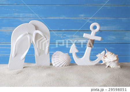 Summer Decoration Like Anchor And Flip Flops 29598051