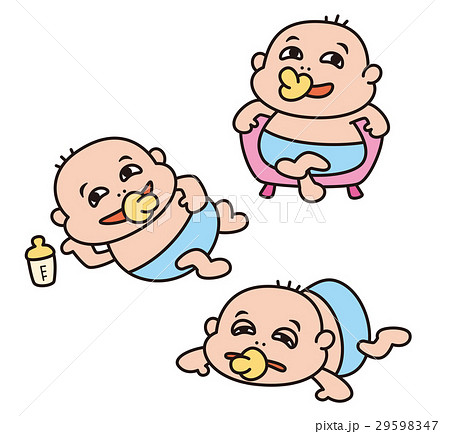 赤ちゃん オヤジ赤ちゃん 太々しい赤ちゃんのイラスト素材