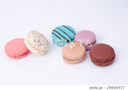 colorful macarons isolated on white 29600457