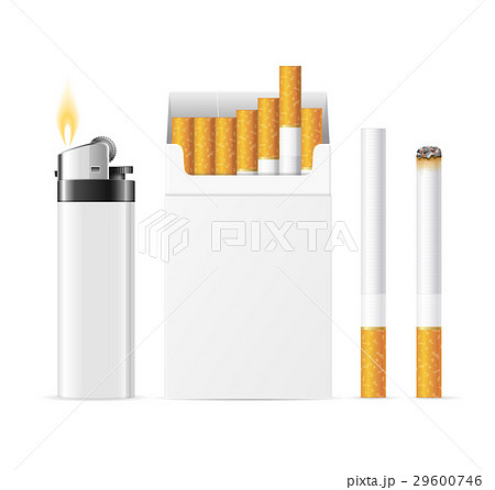 cigarette front view Realistic Template Blank White Cigarette Pack with - Stock Illustration  [29600746]