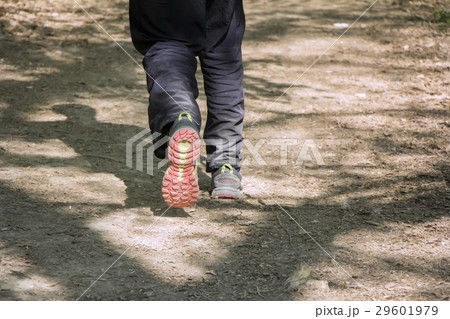 Man walking cross country and trail in forest Man walking cross country and trail in forest 29601979