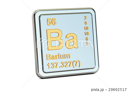 Barium Ba, chemical element sign. 3D rendering 29602517
