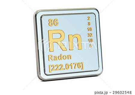 Radon Rn, chemical element sign. 3D rendering Radon Rn, chemical element sign. 3D rendering 29602548