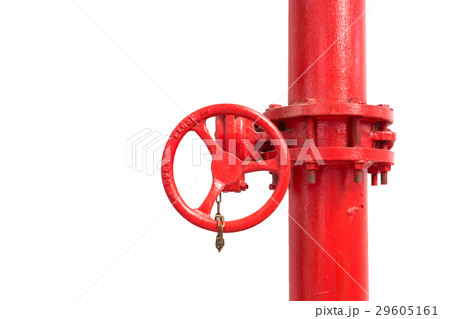 Isolated firefighter water pipe with manual valve Isolated firefighter water pipe with manual valve 29605161