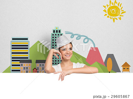 Girl with banner 29605867