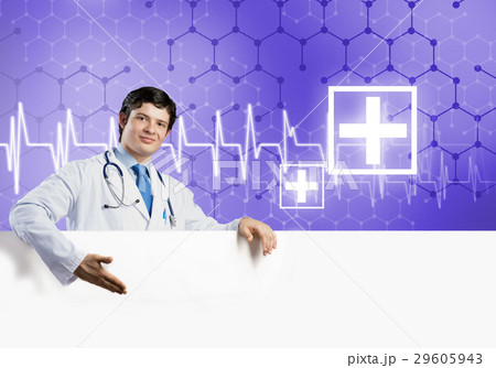Doctor with banner Doctor with banner 29605943