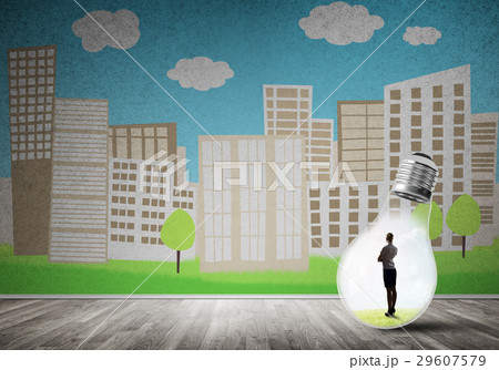 Businesswoman trapped in bulb 29607579