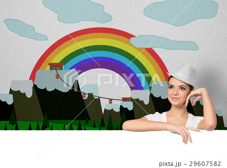 Girl with banner 29607582