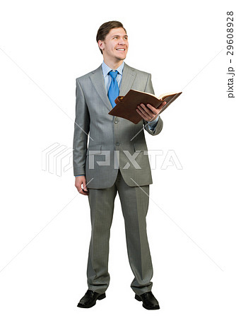 Businessman reading book 29608928