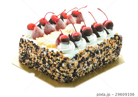 Ice cream cake with cherry on top 29609106