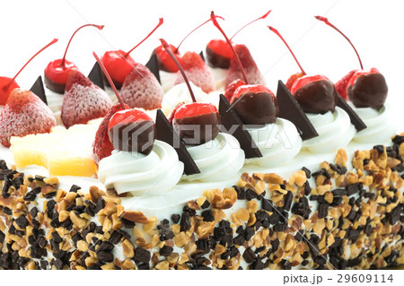 Ice cream cake with cherry on top 29609114