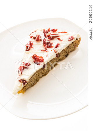 Cranberries pie or cake in white plate Cranberries pie or cake in white plate 29609116