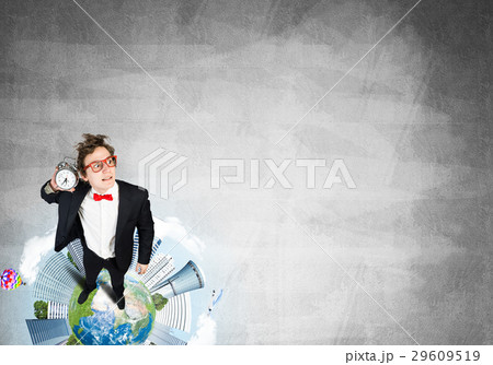 Comic businessman in red glasses Comic businessman in red glasses 29609519
