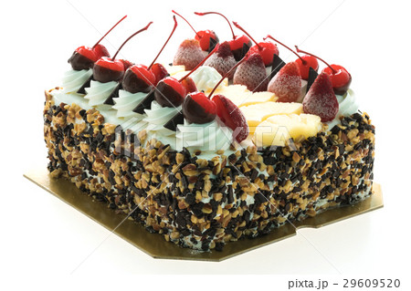 Ice cream cake with cherry on top 29609520