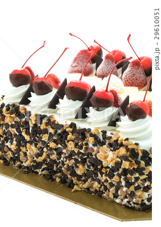 Ice cream cake with cherry on top Ice cream cake with cherry on top 29610051
